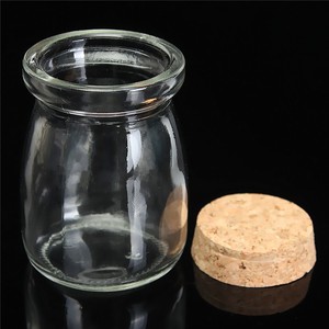 Petits pots en verre transparent en gros |   Contenants de stockage alimentaire pour pouding, gelée, <span class=keywords><strong>miel</strong></span> <span class=keywords><strong>et</strong></span> confiture avec couvercles en plastique <span class=keywords><strong>et</strong></span> en liège - Product Image 4