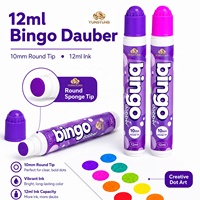 Marqueurs de bingo personnalisés 12 ml, encre à base d'eau, pointe éponge ronde de 10 mm, séchage rapide, sans fuite, pour clubs de bingo et événements caritatifs