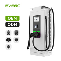 Station de recharge rapide DC EVEGO en gros, homologuée TUV, pour véhicules électriques, extérieure, GBT CCS 120 kW, 3 phases, montable, IP55, commerciale