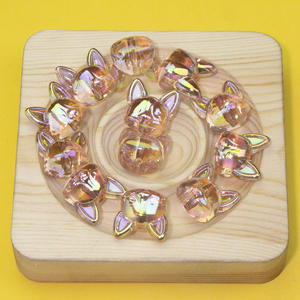 Cuentas acrílicas de cabeza de Corgi de colores transparentes para llavero de materiales hechos a mano DIY accesorios de cadena de teléfono móvil - Product Image 5