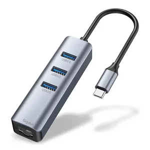 USB 3,1 Type-C USB-C на 3 порта USB A 3,0 RJ45 гигабит Ethernet Lan сетевой адаптер конвертер концентратор