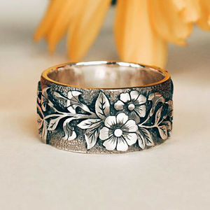 Anello Floreale a Vite per Donne, Ispirato alla Natura, Stile Giardino, Gioiello Minimalista Regolabile per Uso Quotidiano - Product Image 3
