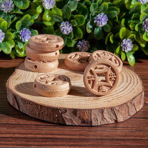 Breloques en bois de pêche élégantes et exquises, style chinois, 2 cm, pour bracelet, porte-clés, ornements décoratifs - Product Image 3