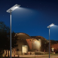Lámpara de calle solar de aluminio todo en uno IP66 resistente al agua, certificación ROHS, nuevo diseño, uso al aire libre, fuente de luz LED para jardín y carretera