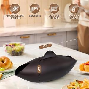 Machine à pain en silicone résistant à la chaleur Micro-ondes Cloche Pain Baker Facile à nettoyer Bol à pain en silicone Moule à pain - Product Image 3