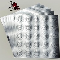 Étiquettes personnalisées holographiques autocollantes mates or argent avec logo en relief, autocollants de scellage à chaud