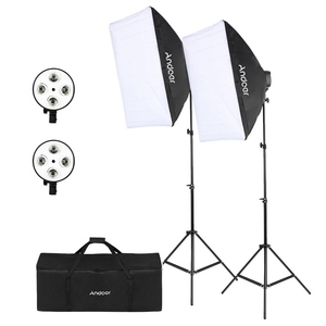 Andoer Studio nhiếp ảnh Kit Softbox chiếu sáng Set với 50x70cm softbox * 2 + 4in1 bóng đèn ổ cắm * 2 + 2m ánh sáng đứng * 2 - Product Image 5