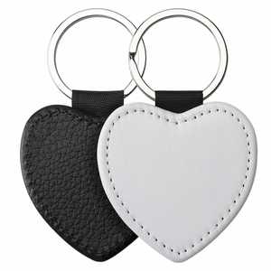 Custom DIY Sublimation Blank Keychain Heat Transfer DIY Double-Size Printed Keychain PU <b>Leather</b> Double Sides Sublimation Keyring - Product Image 3