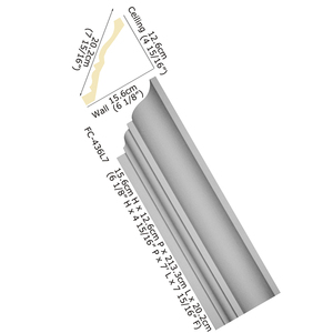 Heiße Polyurethan geschnitzte Ecke dekorative <span class=keywords><strong>PU</strong></span>-<span class=keywords><strong>Schaum</strong></span> flache Krone Gesims Gips von modernen Paris Säulen Designs - Product Image 2