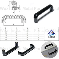 Manijas y Perillas de Plástico para Muebles, Manija de Nylon Negra en Forma de U para Barcos y Puertas, Duradera y Resistente, Personalizable