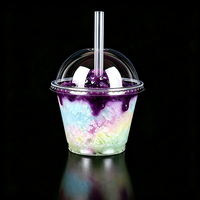 92mm Fabrieksgroothandel PET Transparante 7/9oz Smoothie Koud Drankje Bubble Tea Boba Wegwerp Plastic Bekers met Deksel