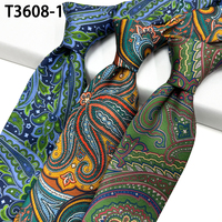Luxus Edle Paisley Krawatten Gold Wein Wald Grün Lila Rot Männer Paisley Herren Polyester Bedruckte Handgemachte Krawatte Lieferant
