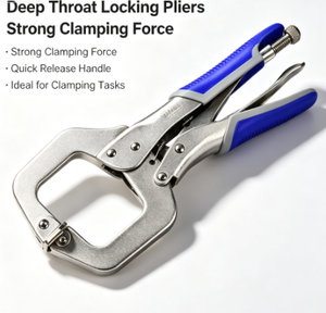 <span class=keywords><strong>Pince</strong></span> de serrage en C à <span class=keywords><strong>grande</strong></span> <span class=keywords><strong>ouverture</strong></span>, tête réglable, multifonctionnelle, universelle, à fixation rapide, pour le travail du bois, bricolage, en acier - Product Image 1