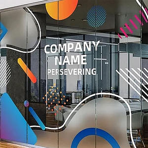Custom Logo PVC auto-adesivo estático Cling fosco vidro filme removível janela colorida adesivos para decoração de porta do escritório - Product Image 4