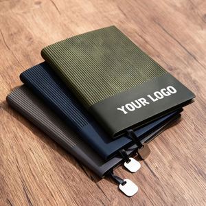 High-Quality Logo A5 <b>Diary</b> Soft Leather Splicing <b>Notebook</b> Suitable for Business School Meetings Custom Promotional Gifts - Product Image 1