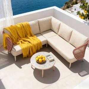 Ensemble <span class=keywords><strong>de</strong></span> canapé <span class=keywords><strong>en</strong></span> aluminium Dwoo 3 pièces, tissage Teslin, résistant aux intempéries, pour jardin, terrasse, meubles <span class=keywords><strong>de</strong></span> loisirs, canapé d'angle <span class=keywords><strong>en</strong></span> forme <span class=keywords><strong>de</strong></span> L - Product Image 1