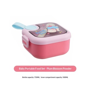 Boîte à repas portable antibactérienne pour enfants avec cuillère et ensemble de bols pour aliments complémentaires - Product Image 4
