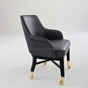 Silla de Póker de Casino Ajustable de Cuero Premium de Lujo Minimalista Moderna para Uso en el Hogar, <span class=keywords><strong>Bar</strong></span> y Hotel - Product Image 2