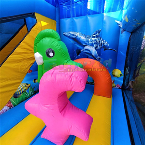 Castillo inflable Chateau Gonflable Ocean Park con tobogán, brincolín comercial para exteriores. - Product Image 5