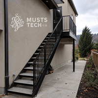 Escalier extérieur en acier de précision pour développement résidentiel, fabrication OEM/ODM