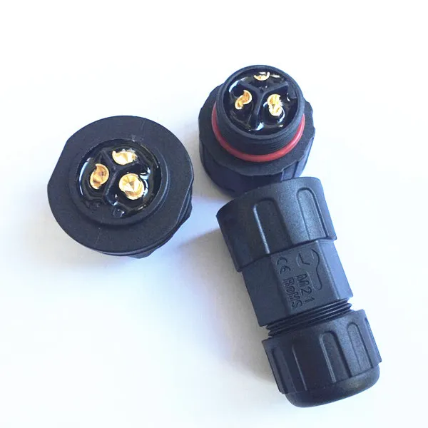 Outdoor M25 IP68 waterproof wire connectors 2 3 4 5 pins male plug and female panel mount for led strip