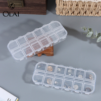 Boîtes de rangement transparentes pour bijoux à 12 compartiments, en plastique, anti-oxydation, pour petits accessoires