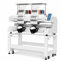 Machine à broder à double tête multifonction automatique pour broderie de casquettes plates et vêtements, nouveau moteur pour ateliers de confection