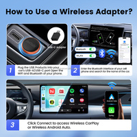 Adaptador Inalámbrico 2 en 1 para Auto, Dongle USB, Convertidor USB, Carplay Inalámbrico, Carlinkit Mini Ultra3, Car Play