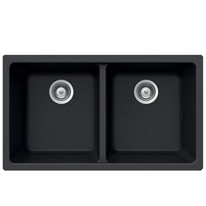 อ่างล้างจานสองด้านสีดำดีไซน์ยอดนิยมจากโรงงานพร้อมงานฝีมือควอตซ์เทียม - Product Image 2