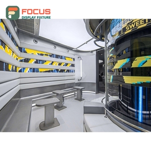 Illuminated Coffee Display Cabinet Glass Display <b>Shelf</b> Bakery Display Area Storefront Coffee Cabinet - Product Image 5