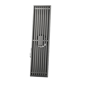 Desagüe de Piso Industrial Rectangular Negro Mate Anticorrosión Conexión por Compresión para Baño - Product Image 1