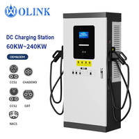 OLINK Nouvelle borne de recharge rapide DC pour voitures électriques 60 kW CCS2 avec écran tactile pour les flottes