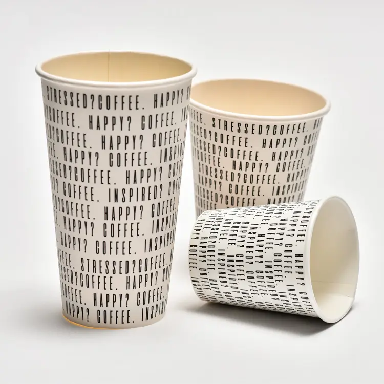 Печатные одноразовые бумажные кофейные чашки с логотипом бумажный стаканчик