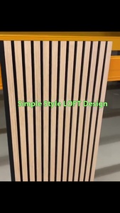 Fabrieks Directe Verkoop 100% Polyestervezel Houtrooster 600*2400*21Mm Geluidsabsorberend Decoratief Wandpaneel - Product Image 2