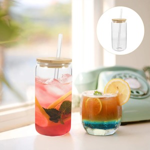 Tasse en verre à bière transparente givrée de 16oz avec couvercle et paille pour sublimation Blanks Premium Drink Cup USA Local Stock - Product Image 3
