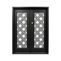 Porte simple en fer forgé fer noir portes d'entrée pour maisons portes intérieures pour maisons extérieures