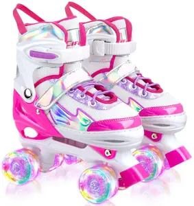 Roller Skates for Girls and Kids Sizes Adjustable Light up Wheels and Shining