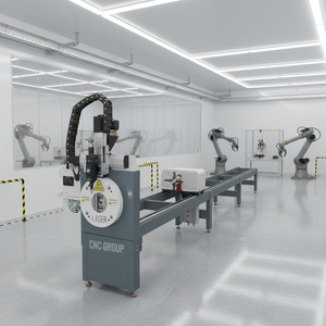 Automatic Water-cooled Laser Tube Cutting <b>Machine</b> for 120mm and 6000mm Metal Tubes.Stair Railing Cutting - Product Image 1