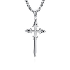 European American Gothic Style Stainless Steel <b>Cross</b> Pendant Necklace Unisex Fashion Jewelry - Product Image 5
