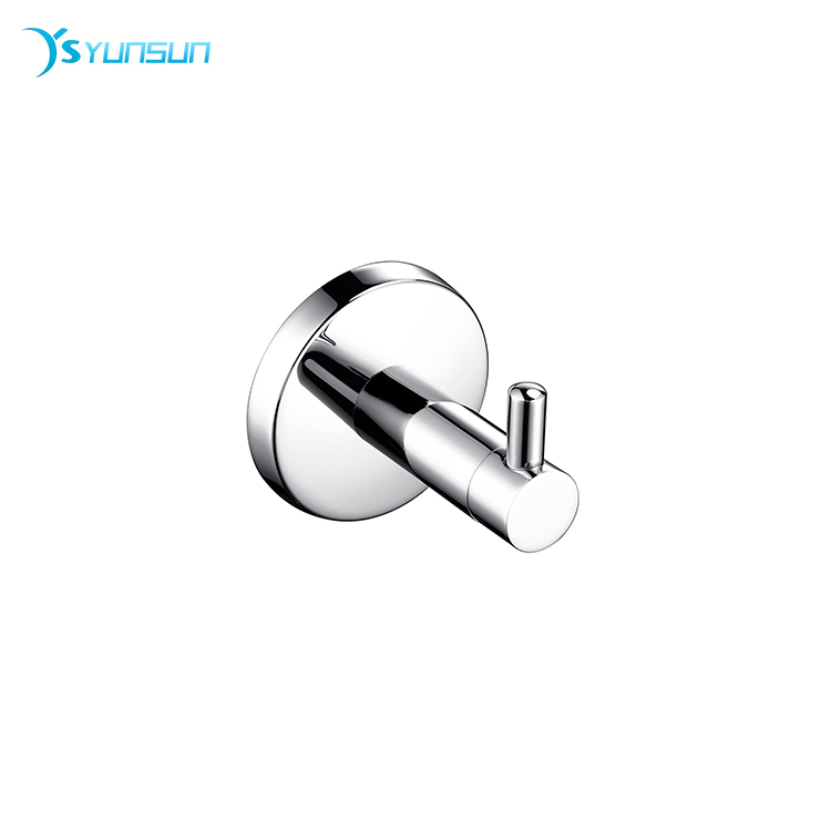 Хромированный современный круглый крючок для халата из нержавеющей стали, аксессуары для ванной комнаты