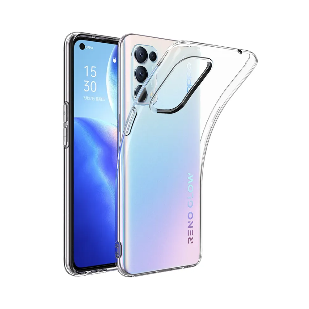 ShanHai 2.0MM TPU Clear Soft Case For Oppo Reno5 Reno 5 Pro Plus 5G Phone Case Full Cover Clear Camera Protect Back Shell