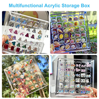 Boîte de présentation en acrylique transparente avec couvercle magnétique pour collections de coquillages, pierres précieuses, petits objets artisanaux et souvenirs de plage