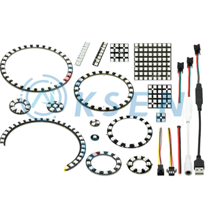 AI-KSEN WS2812 5050 RGB красочный светодиод со встроенным полноцветным драйвером, цветное световое кольцо, квадратный окружающий свет - Product Image 1