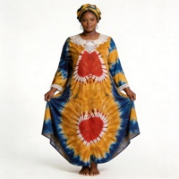 Nouvelle Collection 2026 : Kaftan Boubou Africain Grande Taille pour Femme Noire, en Coton, Manches Amples, Imprimé Estival, Robe Longue avec Dentelles