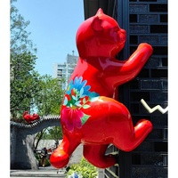 Statue d'animal en résine de fibre de verre personnalisable, grand format, durable, pour signalisation de magasin géant, point de repère de centre commercial, sculptures de chat de grande taille