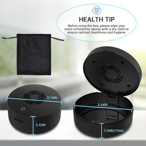 Étui de rétention électrique <span class=keywords><strong>UV</strong></span> réutilisable, tue 99,9 % des bactéries, avec nettoyage rapide en 3 minutes pour appareils dentaires, rétention, bijoux, écouteurs - Product Image 5