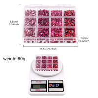 Accesorios Populares para Uñas en 3D, 12 Compartimentos/Caja, Diamantes de Resina con Efecto Agua, Color AB, Base Plana, Productos para Uñas con Forma de Diamante