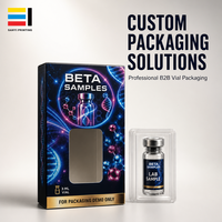 Boîte en carton avec fenêtre découpée et insert blister pour flacons en verre de 3 ml, idéale pour l'emballage de peptides (vente en gros)