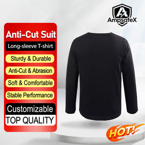 Camisa Protectora Anticorte AmpsafeX Nivel D HPPE, Negra, Manga Larga, Ropa de Trabajo de Seguridad para Exteriores, Personalizable, Venta al Por Mayor - Product Image 1