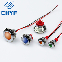 Luz Indicadora de Advertencia LED Metálica Impermeable IP65, Lámpara Piloto de Señalización de 6/8/10/12/16/19/22 mm con 3A Máx. Corriente 220V Máx. Voltaje